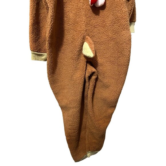 Rudolph The Red Nosed Reindeer Fleece Romper Jumpsuit Sz 3XL Unisex Long Sleeve - Picture 9 of 9